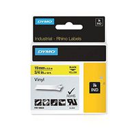 DYMO RhinoPRO Adhesive Vinyl Label Tape, 3/4-inch, 18-foot Cassette, Yellow (18433)