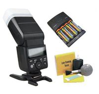 Panasonic Lumix DMC-FZ300 Bounce, Zoom & Swivel Head Flash + High Powered AC Rapid Charger With 4AA 2900 Mah Batteries + Nw Direct 5 Piece Cleaning Kit