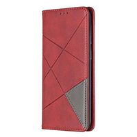 Lomogo Samsung Galaxy A50 Case Leather Wallet Case with Kickstand Card Holder Shockproof Flip Case Cover for Galaxy A50 - LOBFE160070 Red