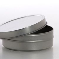 24ea - 4oz Shallow Round Steel Stackable Tin Can-Pk