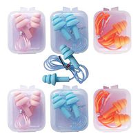 6 Pairs Silicone Ear Plugs,Silicone Swimming Earplugs, Comfortable, Waterproof, Ear Plugs Swimming Showering Case, Ear Plugs for Sleeping, Concerts and Airplanes