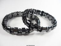 Set Of 12 (24pc) Men's Hematite Metal Magnetic Therapy Bracelets -HB021