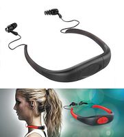 iTecoSky IPX8 Waterproof 8GB Underwater Sport MP3 Music Player Neckband Stereo Audio Earphone Headset Headphone Mini Portable Music Player with FM Radio for Diving Swimming Surfing Running etc (black)