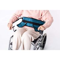 Wheelchair Seat Belt with 2 Zipper Pockets, Wheelchair Seatbelt Extenders for Patient, Medical Seatbelt with Adjustable Strap, Quick Release Buckle for Disabled Elderly(Blue, FYH049-CA)