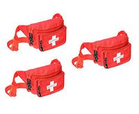Dealmed Lifeguard Fanny Pack with Logo, E-Z Zipper Design and 3 Pockets, Red (3 Pack)