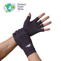 BANILLUE Copper Compression Arthritis Gloves – Best Copper Infused – Breathable Fingerless Glove Hand Wrist Support for Carpal Tunnel, Arthritis, RSI, Tendonitis & Osteoarthritis – Men/Women Pair