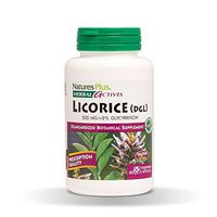 NaturesPlus Herbal Actives Licorice (DGL) Capsules - 500mg, 60 Vegan Supplements - Maximum Potency, Anti-Inflammatory, Stomach and Stress Reliever - Vegetarian, Gluten-Free - 60 Servings