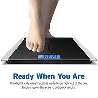 Digital Body Weight Bathroom Scale with Step-On Technology, 400 Pounds, Body Tape Measure Included, Elegant Black