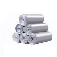 Small Disposable Plastic Trash Bags Rubbish Bin Garbage Bags Recycle Eco Home Kitchen Bathroom House Office Paper Car Waste Container Wastebasket Bags Storage (Silver, 5)