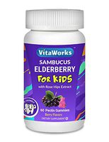 VitaWorks Sambucus Elderberry Gummies – with Rose Hips Extract – Vegetarian, GMO-Free & Gluten Free – Great Tasting Berry Flavor – Tooth Friendly – 60 Vitamin Jellies [30 Doses]