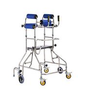 Walkers Xinjin Standing Walking Frame Adult with Double Underarm Support and Brake Function Height Adjustable 6 Wheels Walking Assist Equipped Old Men