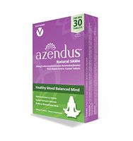 Azendus SAM-e Mood Support 200mg, 30 Count, Same Butanedisulfonate Fiber Enteric Coated Tablets, Physician Trusted, 1 Recommended Active Form