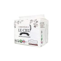 Leciel Certified 100% Organic Cotton Cover Sanitary Slim Pads with Wings (Large 12P(29cm))