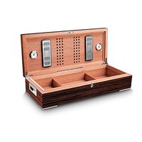 Humidors Luxury Gift Handmade Cigar Sure Seal Desktop Cigars Box Three-Zone Storage Cedar Wood Noble Decor Hygrometer Humidifier Gentlman Valuable (Color : A)