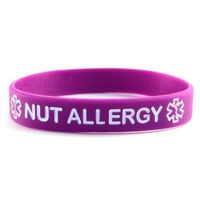 Nut Allergy ID Bracelet Wristband - Purple - 6 Inches
