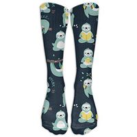 TAGSB Lazy Sloth Compression Socks Soccer Socks High Socks Long Socks for Running,Medical,Athletic,Edema,Diabetic,Varicose Veins,Travel,Pregnancy,Shin Splints,Nursing.