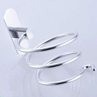 LOSYU Anodized Aluminum Hair Dryer Rack, Antirust Hair Dryer Holders, Bathroom Shower Organizer Nail-Free Glue Or Punching Installation Ultra-Light (Color : Silver)