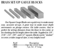 Whiteside 9810 Brass Set Up Gauges, 5 Piece Set