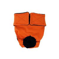 Barkertime Cat Diapers - Made in USA - Neon Orange Washable Cat Diaper, M, Without Tail Hole for Piddling, Spraying or Incontinent Cats