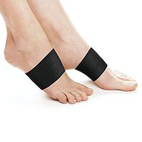 Weite 1 Pair Adjustable Padded Arch Supports, 2 Pieces Plantar Fasciitis Compression Sleeves, Planter Fasciitis Support Braces for Foot Care, Feet Pain, Flat Arches (L)