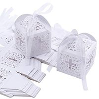 Anladia White Laser Cut Christian Cross Candy Gift Wrap Boxes case 2inches x 2inches Wedding Party 20pcs