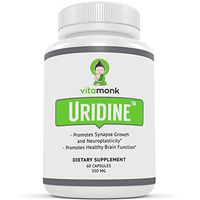 Uridine Monophosphate - No Artificial Fillers by VitaMonk™ - Greatly Enhances Choline - Supports Focus and Mental Clarity - 60 Capsules - Best to Stack with Alpha GPC Supplements