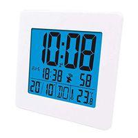 RTYUU Household Indoor Baby Thermometer Hygrometer, with Stand Table Wall-Mounted Alarm Clock (Color : White)