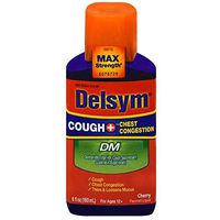 Delsym Adult Cherry Flavor DM Cough Plus Chest Congestion Liquid, 6 Fluid Ounce - 6 per case.