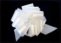 8" Large White Pull Bow (10 Pieces)