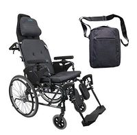 Karman MVP502 18" X 18" seat Lightweight Ergonomic Reclining Wheelchair | Free Front Zip Pocket Medical Utility Bag Black!
