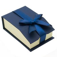 Blue and White Ribbon Jewelry Pendant/Necklace Boxes ~ Sold in Packs of 36