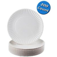 Nicole Home Collection 100 Count Everyday Dinnerware Paper Plate, 6-Inch, White (200 Count)
