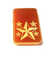Vector KGM Thunderbird Custom Lighter - Nautical Star Stars 3d Logo Sparkle RED Finish Gold Design Logo High Polish Rare!