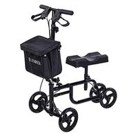 ELENKER Best Value Walker Steerable Medical Scooter Crutch Alternative with Dual Braking System Black