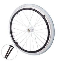 Hi-fortune Front Wheels with W Shape Plastic Handrail for Wheelchair HM303D, Increase Aesthetics and Friction (Pair)