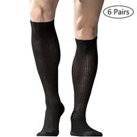 +MD 6 Pairs Compression Socks (8-15mmHg) for Women & Men - Summer Knee High Socks for Running, Medical, Athletic, Nurses, Travels, Edema, Anti-DVT, Varicose Veins, Shin Splints 3Black/3White 9-11