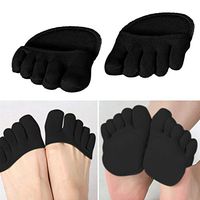 New Cotton Half Insoles Pads Cushion Metatarsal Sore Forefoot Metatarsal Support (Black)