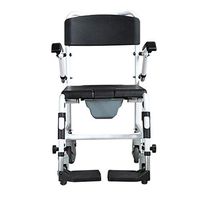 Yjyxzy Adjustable Shower Chair Non-Slip Aluminum Bath Stool with Wheels U-Shaped Seat Foldable Toilet Seat for The Elderly, Pregnant Women, Adults, Disabled People Can Bear 200kg