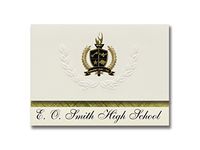 Signature Announcements E. O. Smith High School (Storrs, CT) Graduation Announcements, Presidential style, Basic package of 25 with Gold & Black Metallic Foil seal