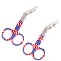 Wdl 2 Lister Bandage Scissors 3.5" German Grade with American Flag Pattern