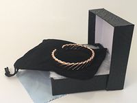 Pure Copper Twisted Bracelet with 6 Therapeutic Magnets for Effective Pain Relief - Carpal Tunnel - RSI - Comes with Free Velvet Pouch, Gift Box and a Clean Cloth