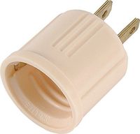 GE, Converts Lamp, Perfect for Workshop, Garage or Utility Room, Polarized Plug, UL Listed, Light Almond, 54173, Outlet to Socket Adapter