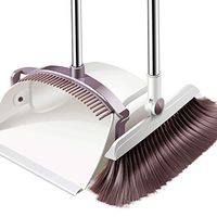 Broom and Dustpan With Long Handle Telescopic Up Stainless Steel Rod Comb Shape Non-stick Hair Broom And Dustpan Soft Brush Long Handled Dustpan And Brush Set Used For Home Kitchen Toilet