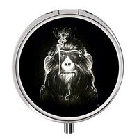 Glad grace Monkey Pill Organizer Custom Design Pill Box with 3 Components Metal Portable Pill Case for Pocket,Daily Needs and Travelling.