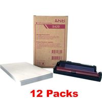 HiTi S420 Print Kit, 12 packs of 50 prints each (total of 600 prints). Paper & Ribbon pack for Hiti S420 printer.