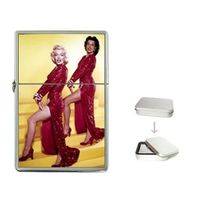 New Product MARILYN MONROE JANE RUSSELL GENTLEMEN PREFER BLONDES Flip Top Cigarette Lighter + free Case Box