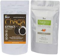 Sayan Siberian Wild Forest Chaga Mushroom Extract Powder & Loose Tea 4 Oz Each Package – Premium Antioxidant Booster for Healthy Digestion - All Natural Immune System Support & Inflammation Reduction