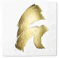 Napkins Brush Stroke 100 Pack Gold Foil Cocktail disposable paper supplies