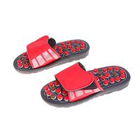 Healifty 1Pair Acupressure Plantar Fasciitis Foot Massager Massage Slippers Shoes Reflexology Sandals Pain Relief Relaxation Health Care Summer Slippers for Men Women Size 38-39(Red)