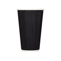 Karat C-KRC516B 16 oz. Ripple Hot Cups - Black (Case of 500)